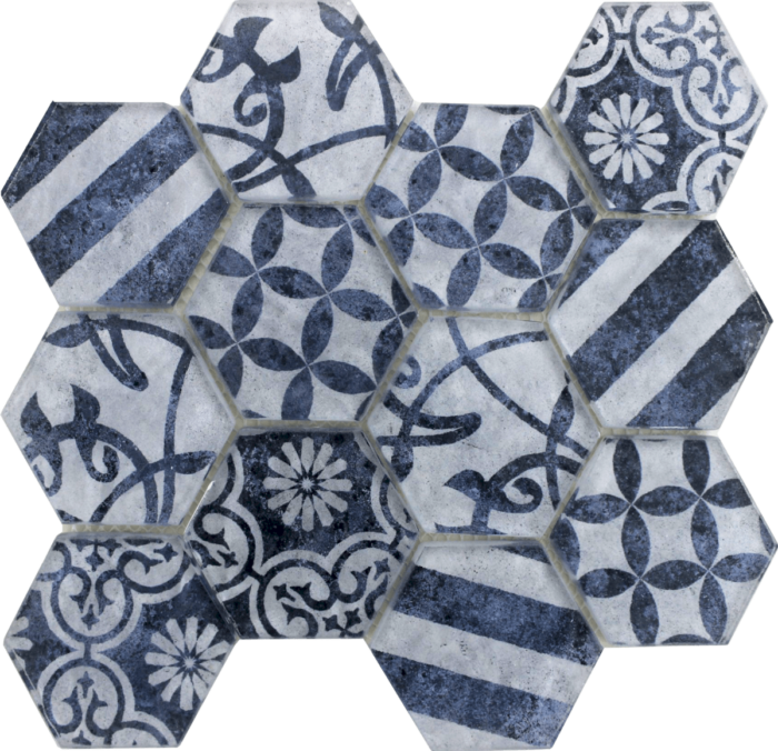 Skleněná mozaika Premium Mosaic azul 26x30 cm mat PATCHWORK73AZ