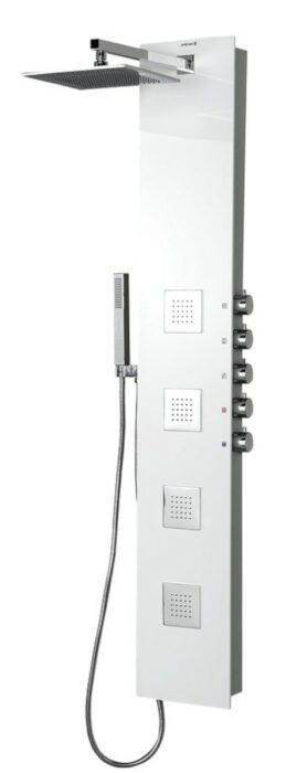Sprchový panel Polysan na stěnu s pákovou baterií bílá/chrom 80216