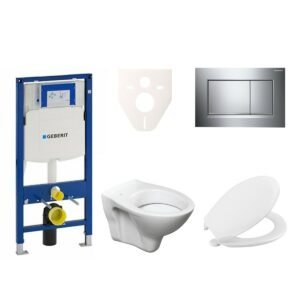Cenově zvýhodněný závěsný WC set Geberit do lehkých stěn / předstěnová montáž+ WC S-Line S-line Pro 111.300.00.5NR6