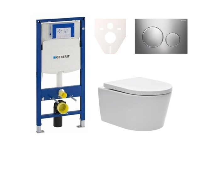Cenově zvýhodněný závěsný WC set Geberit do lehkých stěn / předstěnová montáž+ WC SAT Brevis SIKOGES3W41