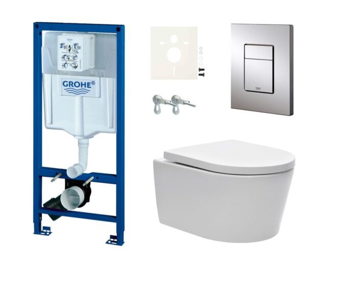 Cenově zvýhodněný závěsný WC set Grohe do lehkých stěn / předstěnová montáž+ WC SAT Brevis SIKOGRSBR1S
