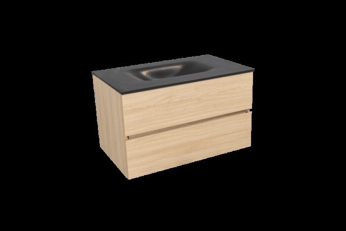 Koupelnová skříňka s umyvadlem černá mat Naturel Verona 86x51