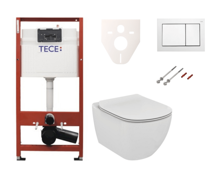 Cenově zvýhodněný závěsný WC set TECE do lehkých stěn / předstěnová montáž+ WC Ideal Standard Tesi SIKOTSE0